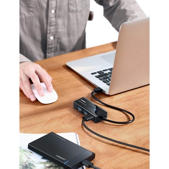 UGREEN USB 3.0 Hub with Gigabit Ethernet Adapter - 20265