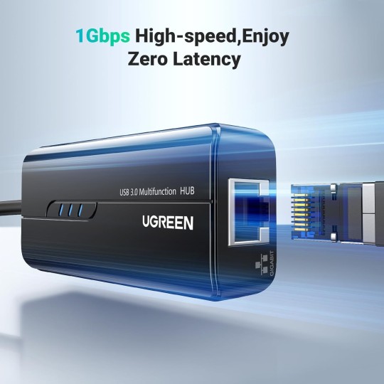 UGREEN USB 3.0 Hub with Gigabit Ethernet Adapter - 20265