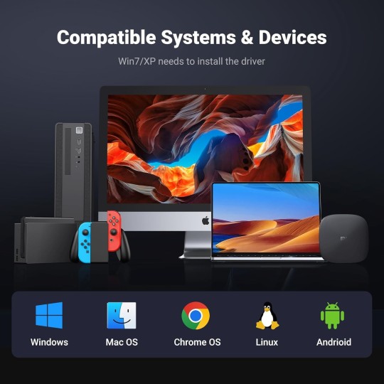 UGREEN USB3.0 to 3×USB3.0 +RJ45 (1000M) Ethernet Adapter Type-C Power Supply - CM475 - 60554