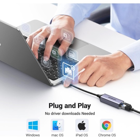 UGREEN USB Type C to 10/100/1000M Ethernet Adapter - CM199 - 50737