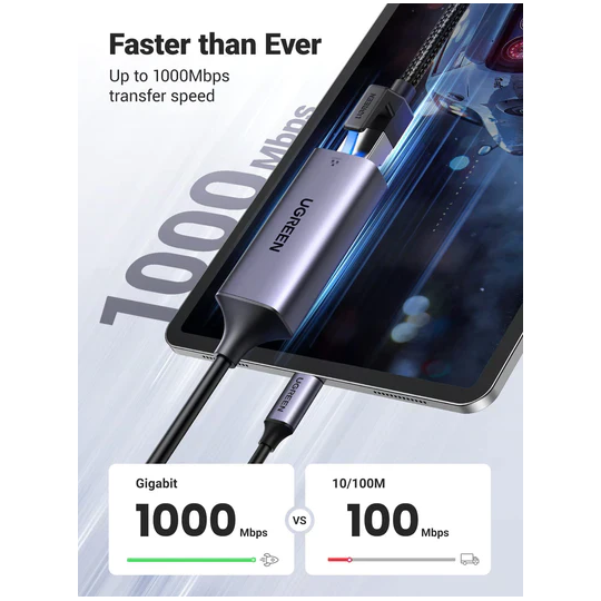 UGREEN USB Type C to 10/100/1000M Ethernet Adapter - CM199 - 50737