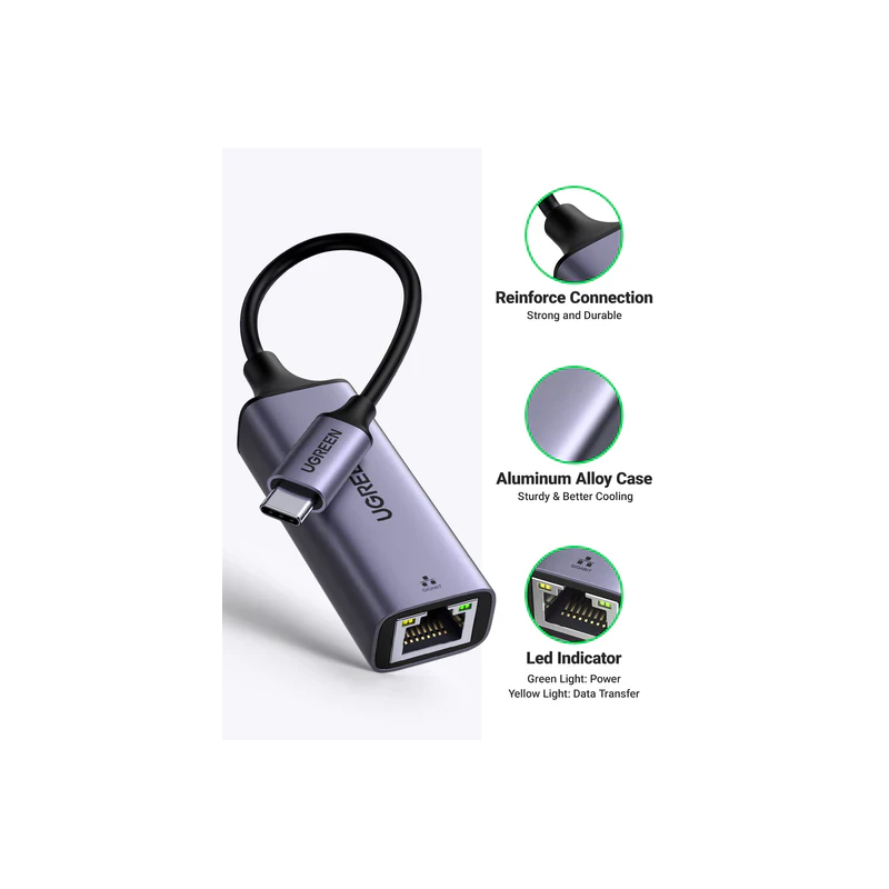 UGREEN USB Type C to 10/100/1000M Ethernet Adapter - CM199 - 50737