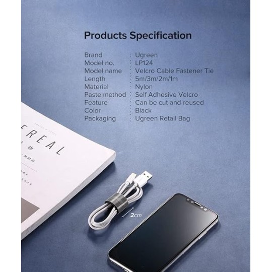 UGREEN 20mm Cable Tie Band - LP124 - 40354