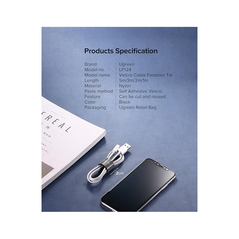 UGREEN 20mm Cable Tie Band - LP124 - 40354