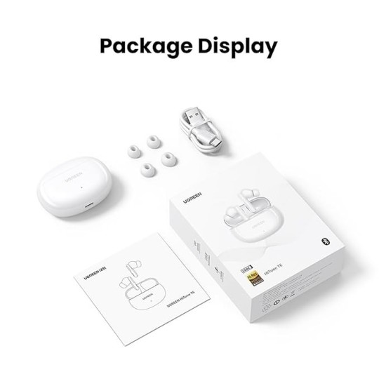 UGREEN HiTune T6 Active Noise-Cancelling Earbuds White - WS200 - 15158