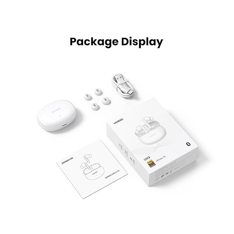 UGREEN HiTune T6 Active Noise-Cancelling Earbuds White - WS200 - 15158