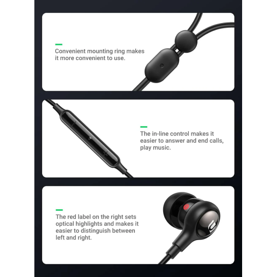 UGREEN In-Ear Earphones 3.5mm black - EP103 - 30637
