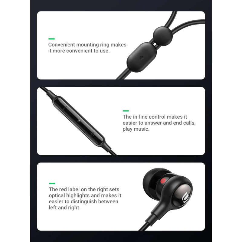 UGREEN In-Ear Earphones 3.5mm black - EP103 - 30637