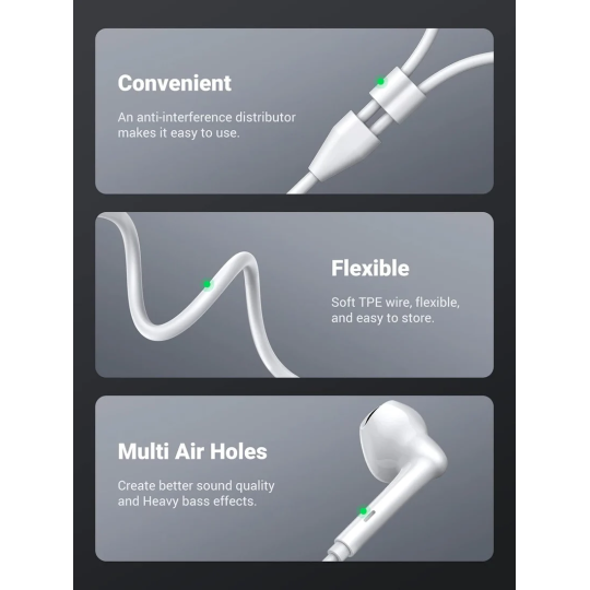 UGREEN Wired Earphones Type-C White - EP101 - 60700