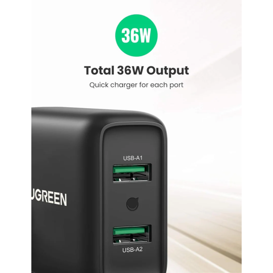 UGREEN Dual USB-A QC 3.0  36W Charger - CD161 - 10216