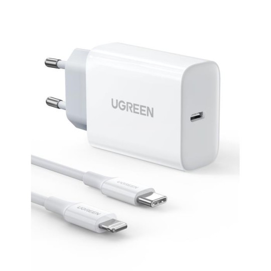 UGREEN 20W PD Fast Charger with 1M  USB-C to Lightning Cable - CD137 - 50698