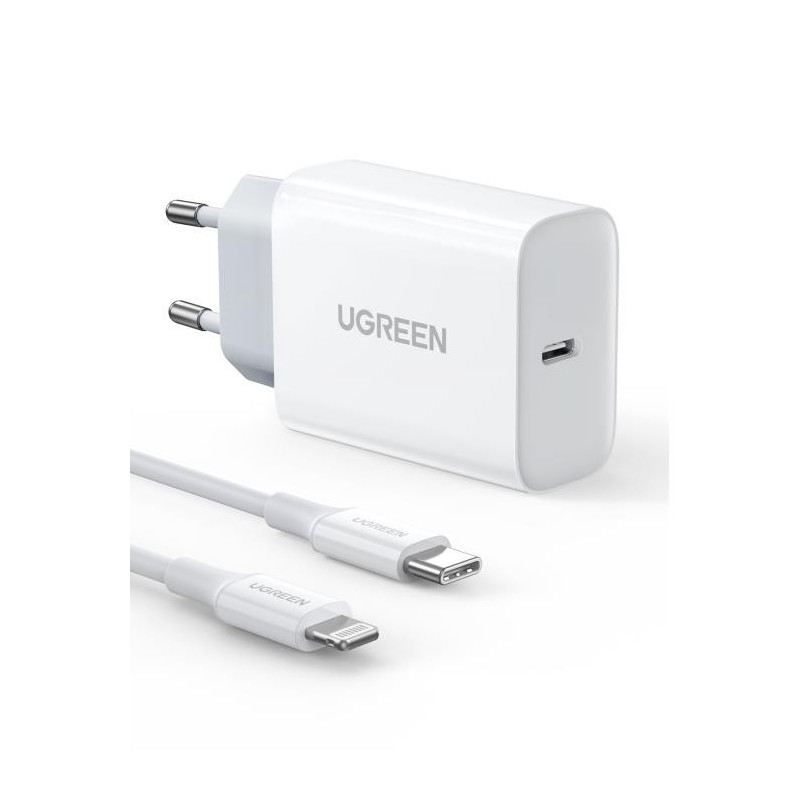UGREEN 20W PD Fast Charger with 1M  USB-C to Lightning Cable - CD137 - 50698
