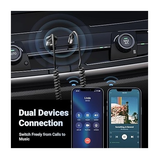 UGREEN Car Bluetooth 5.0 Receiver  Audio Adapter Black(5.0) - CM309 - 70601