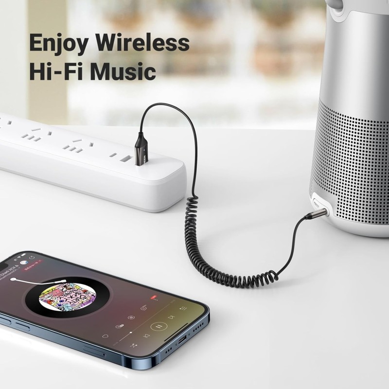 UGREEN Car Bluetooth 5.0 Receiver  Audio Adapter Black(5.0) - CM309 - 70601