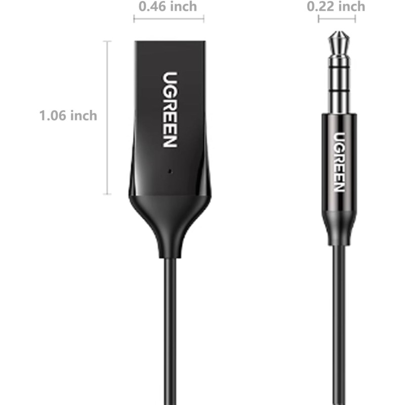 UGREEN Car Bluetooth 5.0 Receiver  Audio Adapter Black(5.0) - CM309 - 70601