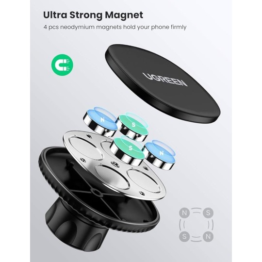 UGREEN Magnetic Phone holder for Car Black - LP292 - 80785