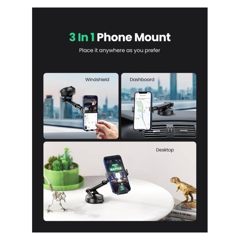 UGREEN Gravity Phone Holder with Suction Cup Black - LP200 - 60990B