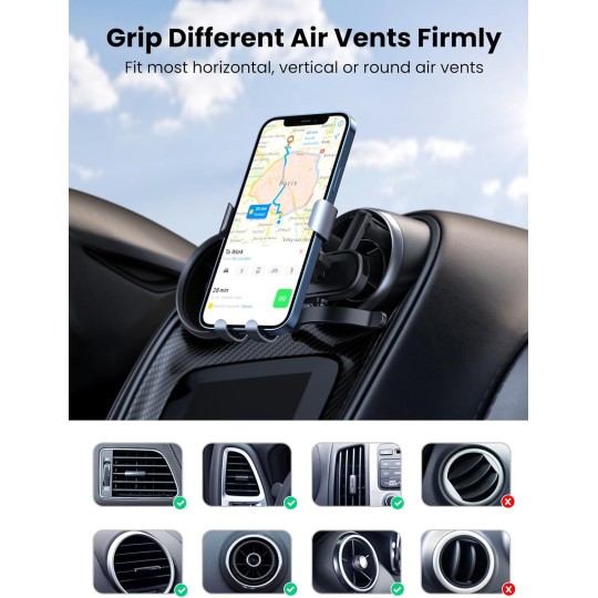 UGREEN Round Air Vent Gravity  Phone Holder Grey - LP274 - 30401