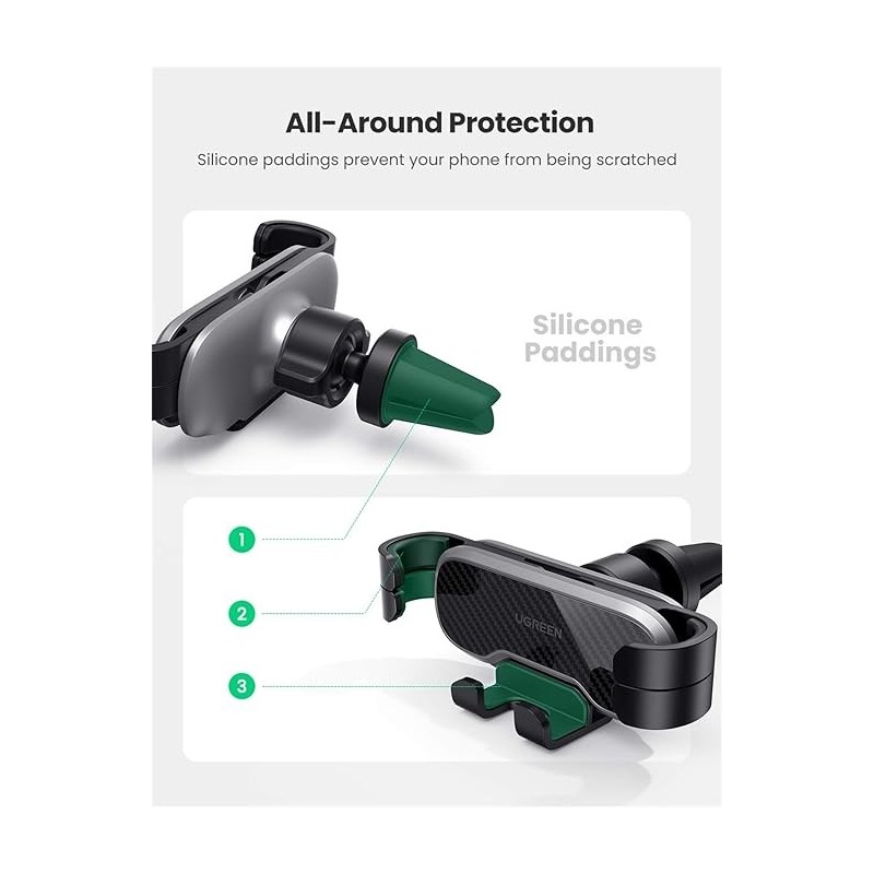 UGREEN Gravity Drive Air Vent Car Mount Phone Holder Black - LP228 - 80539
