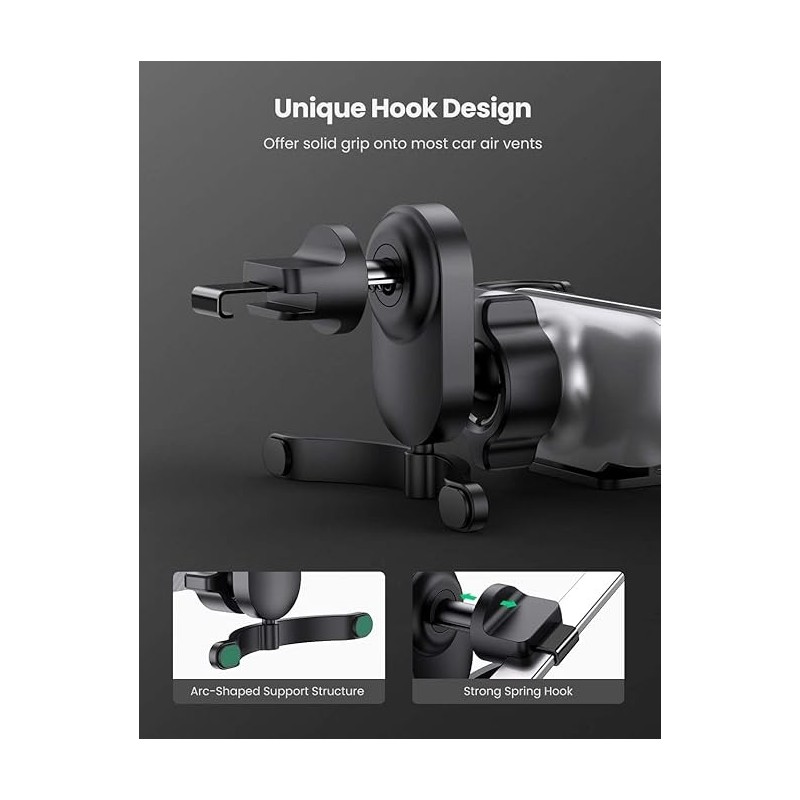 UGREEN Gravity Drive Air Vent Car Mount Phone Holder With Arc-Shaped mounting clip - LP228 - 80871