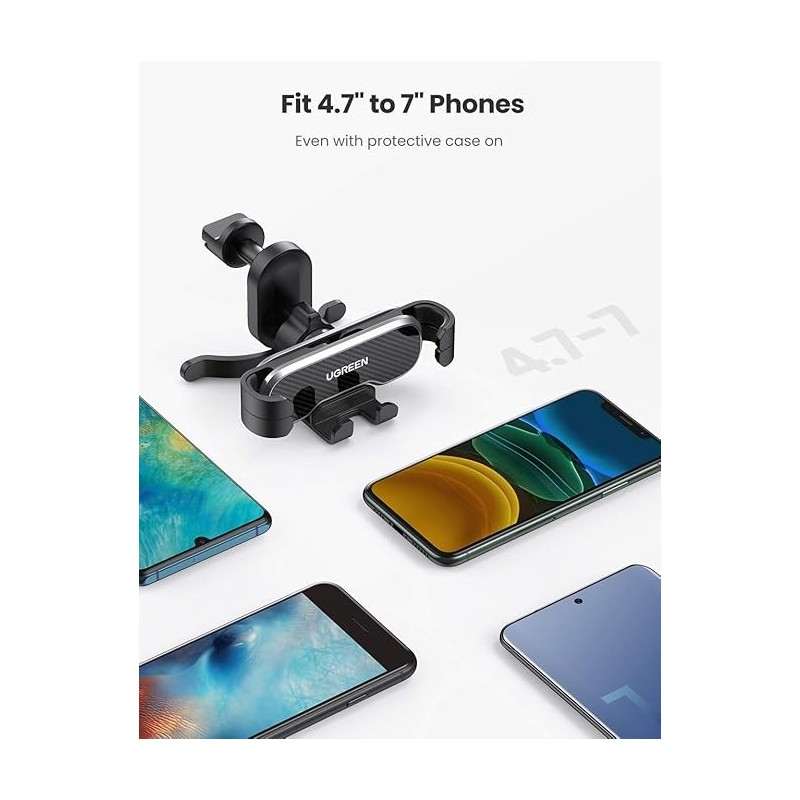 UGREEN Gravity Drive Air Vent Car Mount Phone Holder With Arc-Shaped mounting clip - LP228 - 80871