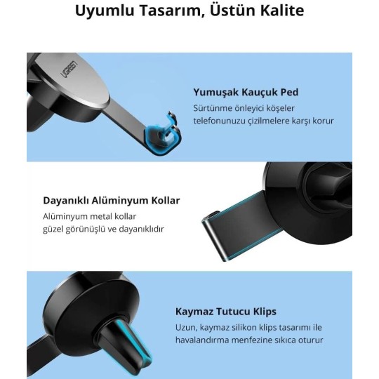 UGREEN Gravity Drive Air Vent Car Mount Phone Holder - LP130 - 40907