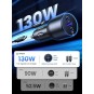 UGREEN 2*USB-C PD+USB-A  130W Fast Car Charger Without Cable - CD293 - 90413