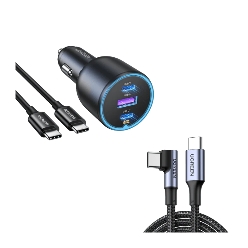 UGREEN 2*USB-C PD+USB-A  130W Fast Car Charger - EC705 - 35025