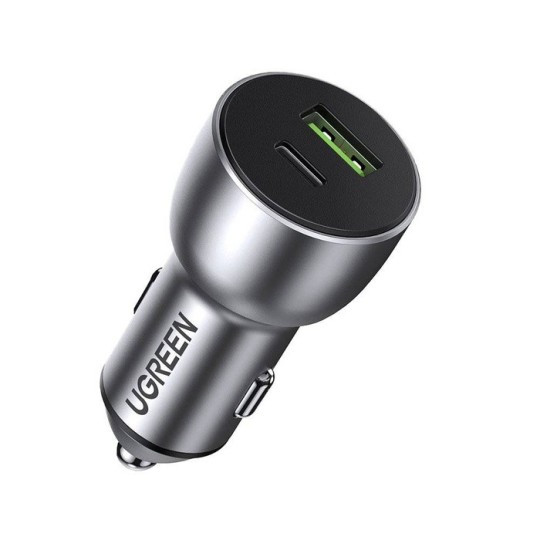 UGREEN USB-C PD+USB-A QC (30+22.5)W Fast Car Charger Grey - CD213 - 60980