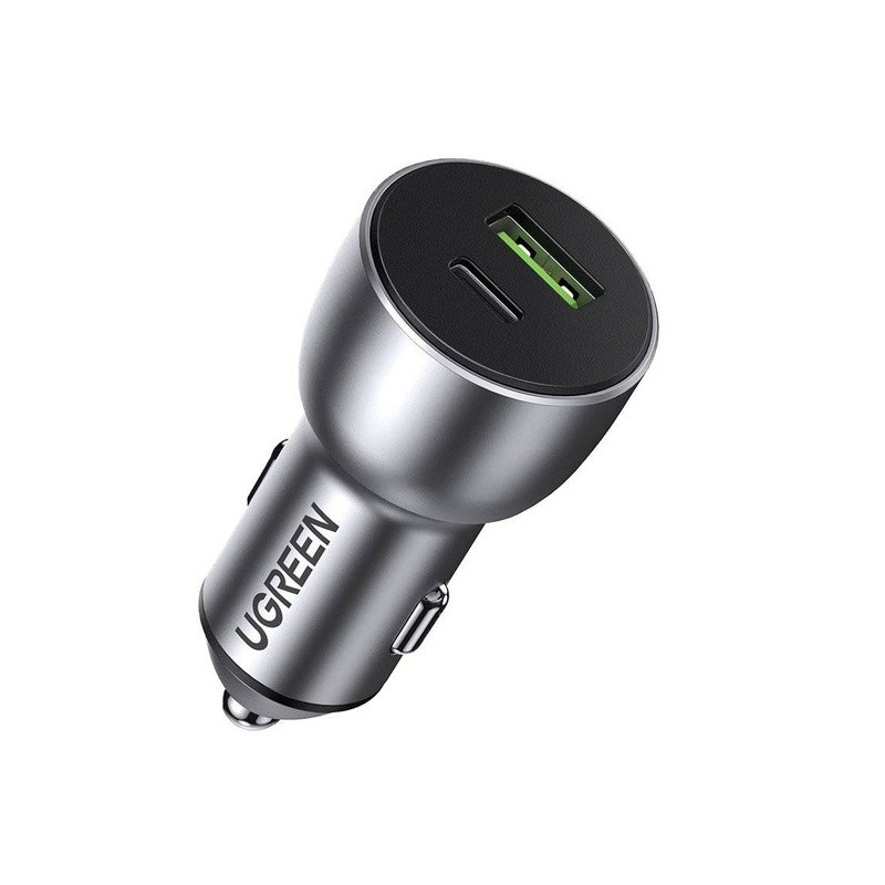 UGREEN USB-C PD+USB-A QC (30+22.5)W Fast Car Charger Grey - CD213 - 60980