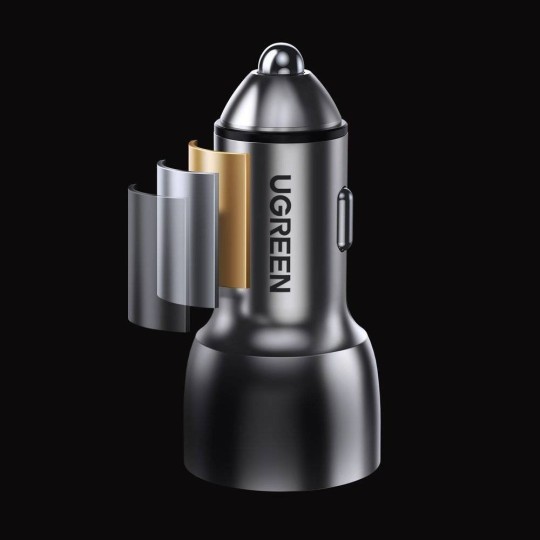 UGREEN USB-C PD+USB-A QC (30+22.5)W Fast Car Charger Grey - CD213 - 60980