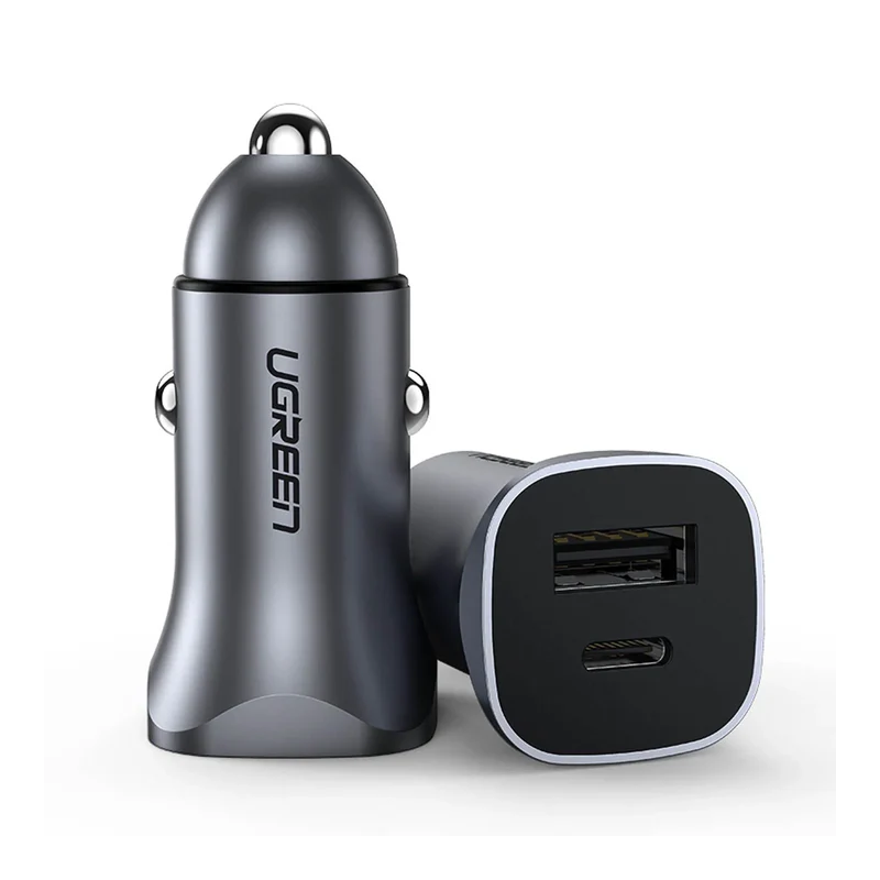 UGREEN USB-C PD+USB-A QC 30W Fast Car Charger Grey - CD130 - 40858