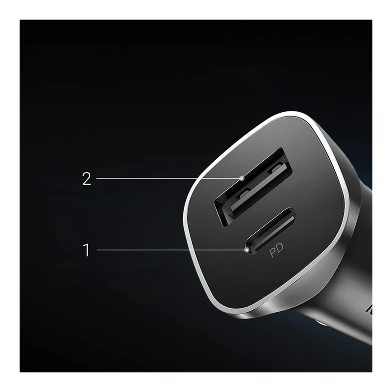 UGREEN USB-C PD+USB-A QC 30W Fast Car Charger Grey - CD130 - 40858
