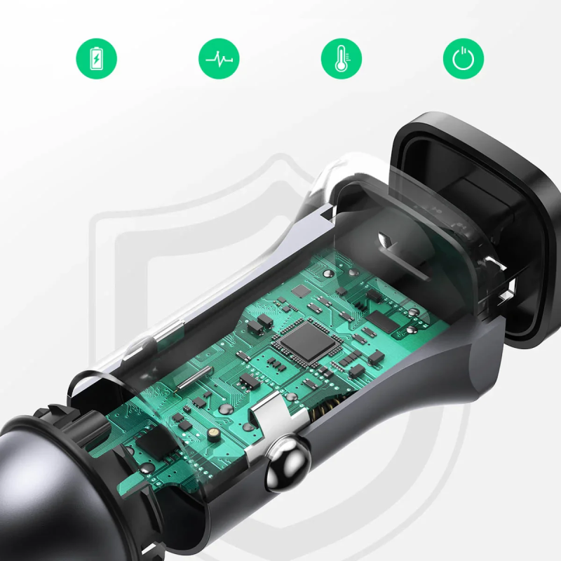 UGREEN USB-C PD+USB-A QC 30W Fast Car Charger Grey - CD130 - 40858