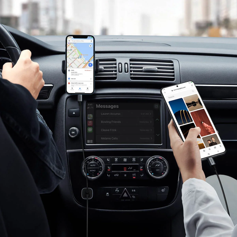 UGREEN USB-C PD+USB-A QC 30W Fast Car Charger Grey - CD130 - 40858