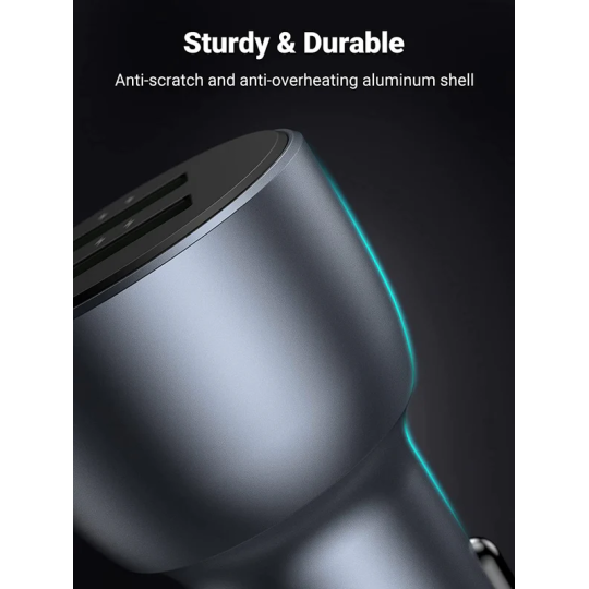 UGREEN QC 3.0+QC 3.0 Dual USB-A 36W Fast Car Charger Grey - CD213 - 10144