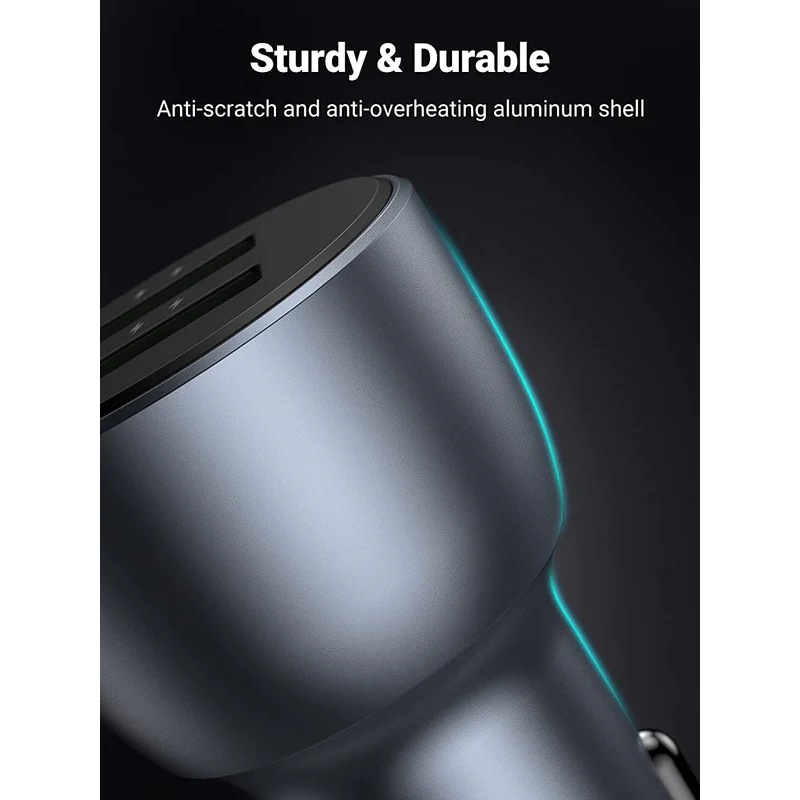 UGREEN QC 3.0+QC 3.0 Dual USB-A 36W Fast Car Charger Grey - CD213 - 10144