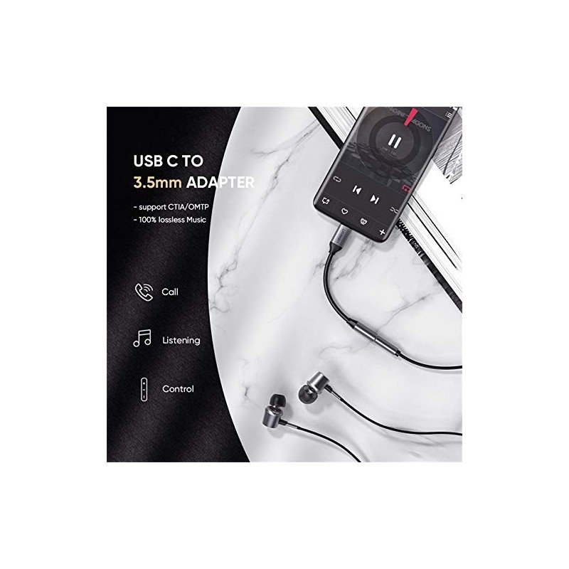 UGREEN Type C Male To 3.5mm Audio Adapter 0.10M - AV142 - 30632