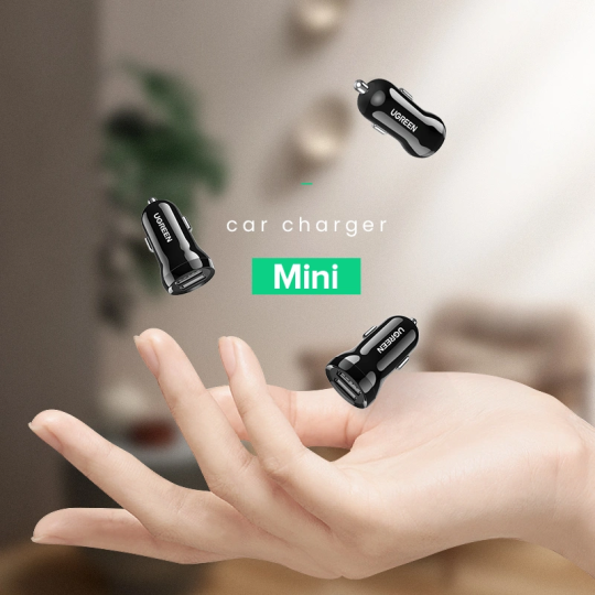 UGREEN Dual USB-A 24W Car Charger Black - ED018 - 50875