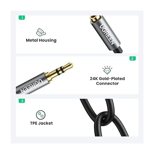 UGREEN 3.5mm Stereo Audio Splitter Cable - AV123 - 10532