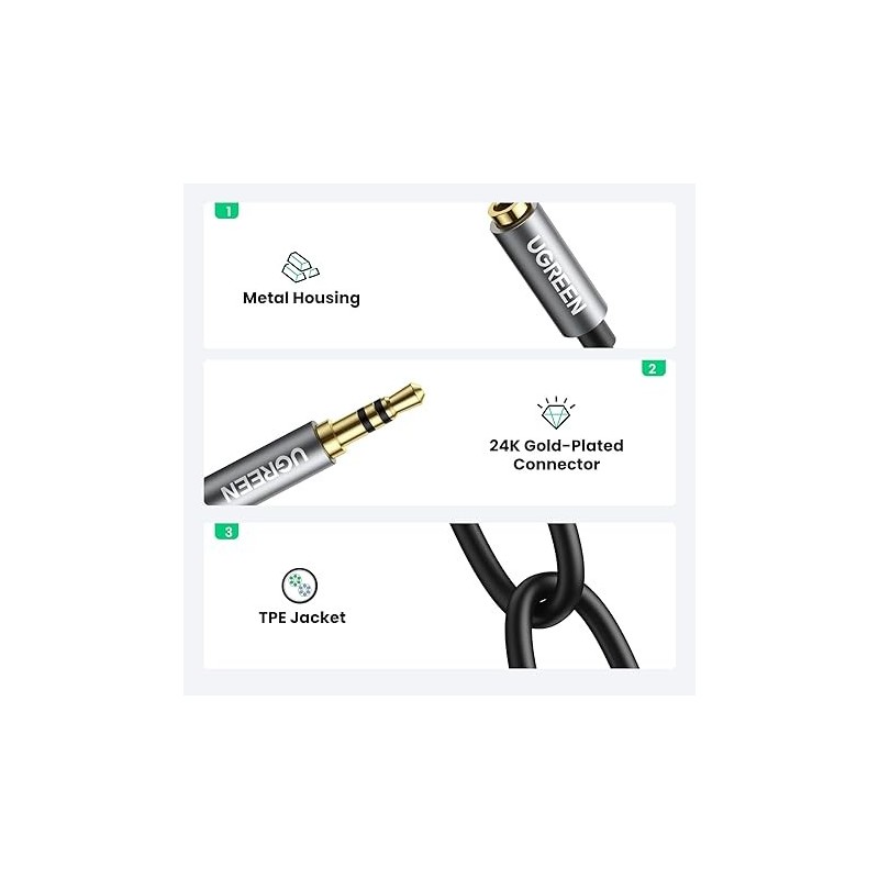 UGREEN 3.5mm Stereo Audio Splitter Cable - AV123 - 10532