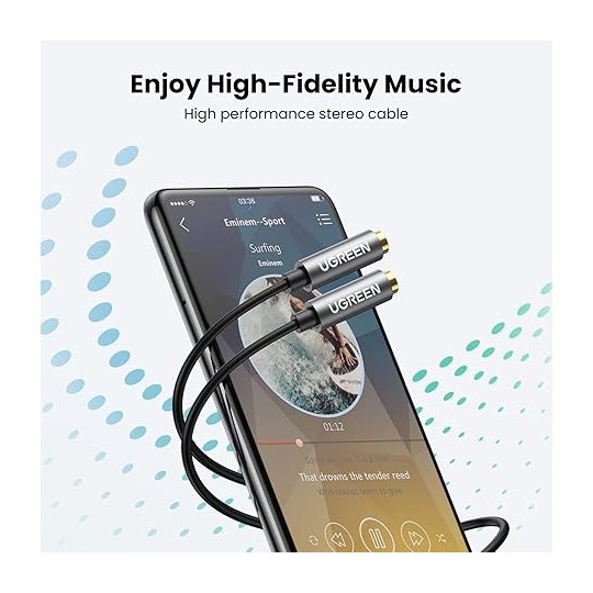 UGREEN 3.5mm Stereo Audio Splitter Cable - AV123 - 10532