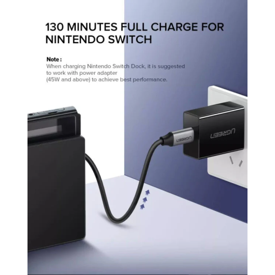 UGREEN USB-C 3.1 Male To Male GEN1 3A Data Cable Grey 1.5M - US161 - 50751