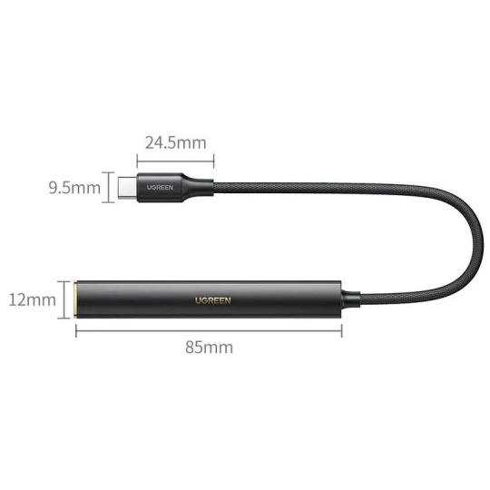 UGREEN Type C Male To 3.5mm DAC Amplifier Hi-Res Audio With  Chip - CM545 - 90217