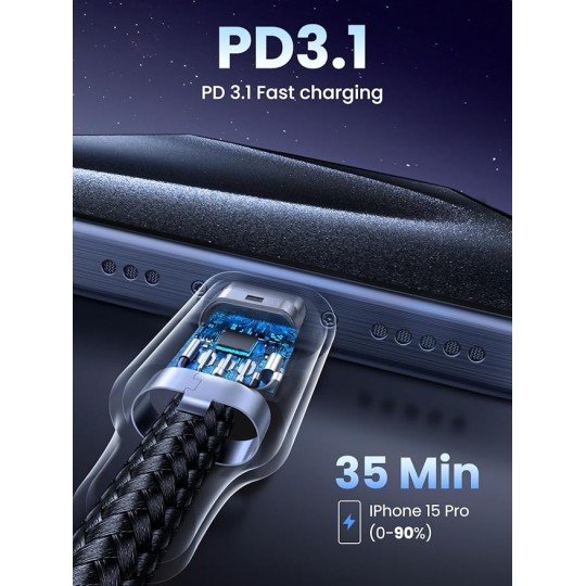 UGREEN Type C 2.0 Male To Type C 2.0 Male Charging&Data Cable(240W Max) - US535 - 15311