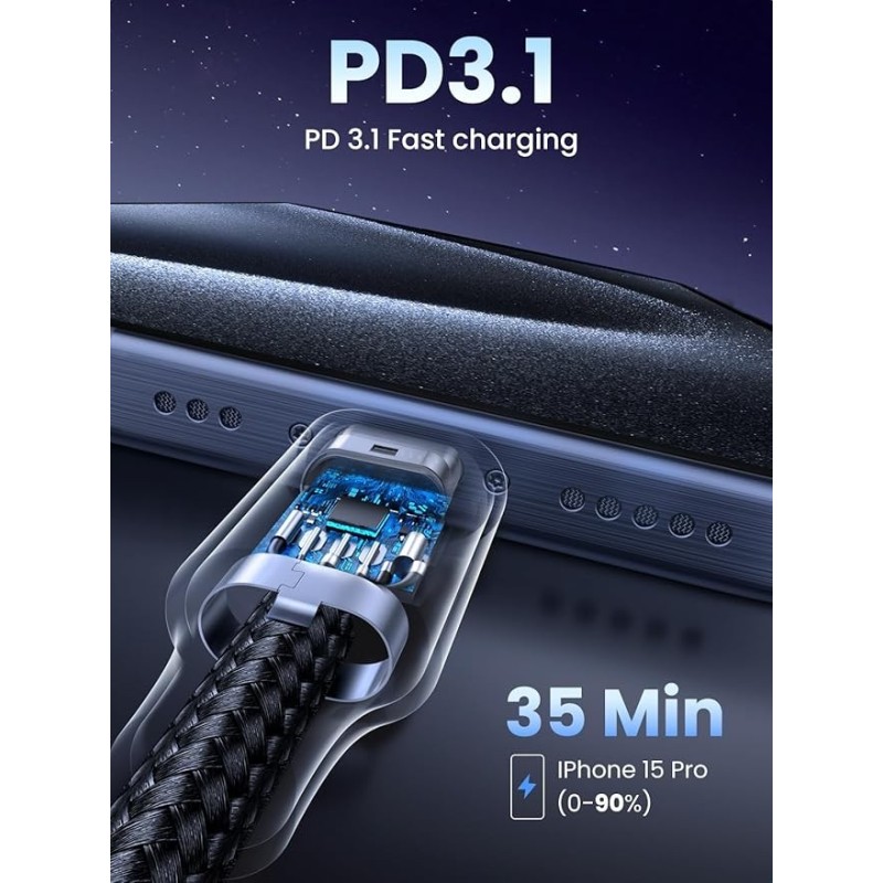 UGREEN Type C 2.0 Male To Type C 2.0 Male Charging&Data Cable(240W Max) - US535 - 15311