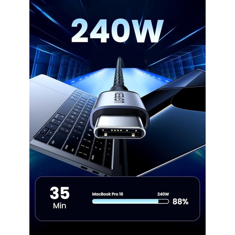 UGREEN Type C 2.0 Male To Type C 2.0 Male Charging&Data Cable(240W Max) - US535 - 15311