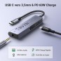 UGREEN Type C to 3.5mm Audio+ Type C Female Adapter With Chip (PD 60WATT & HI-RES - CM230 - 90518