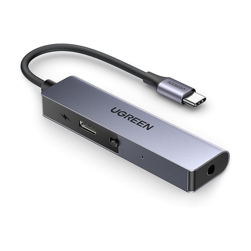 UGREEN Type C to 3.5mm Audio+ Type C Female Adapter With Chip (PD 60WATT & HI-RES - CM230 - 90518