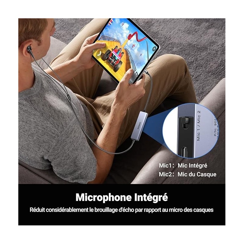 UGREEN Type C to 3.5mm Audio+ Type C Female Adapter With Chip (PD 60WATT & HI-RES - CM230 - 90518